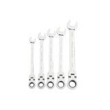 SAE Flex-Head Combination Ratcheting Wrench Set, 5 Pc.