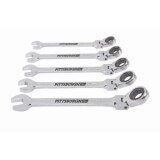 Metric Flex-Head Combination Ratcheting Wrench Set, 5 Pc.