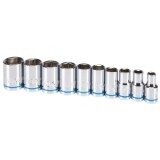 1/4 in. Drive Metric Chrome Socket Set, 10 Pc.