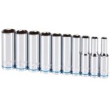 1/4 in. Drive Metric Chrome Deep Socket, 10 Pc.
