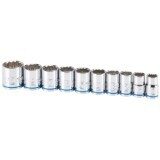 3/8 in. Drive Metric Chrome Socket Set, 10 Pc.