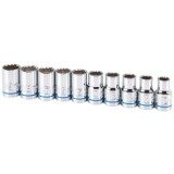 1/2 in. Drive Metric Chrome Socket Set, 10 Pc.