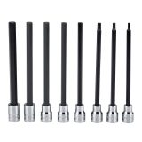 3/8 in. Drive Metric Professional Long Hex Bit Socket Set, 8 Piece