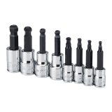 1/4 in., 3/8 in. Drive SAE Professional Ball Hex Socket Set, 8 Piece