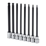 3/8 in. Drive SAE Professional Long Ball Hex Bit Socket Set, 8 Piece