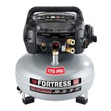 6 Gallon, 175 PSI   High Performance Oil-Free Pancake Jobsite Air Compressor