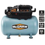 3 Gallon, 110 PSI Oil-Free Light-Duty Hot Dog Air Compressor