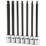 3/8 in. Drive SAE Long Reach Ball Hex Socket Set, 7 Piece